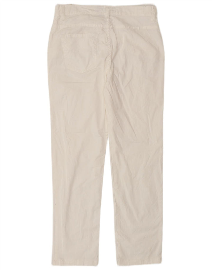 Calça feminina casual reta Trussardi IT 44 médio W28 L28 algodão branco