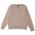 Suéter feminino Marks & Spencer Autograph com decote em V Reino Unido 14 cinza médio