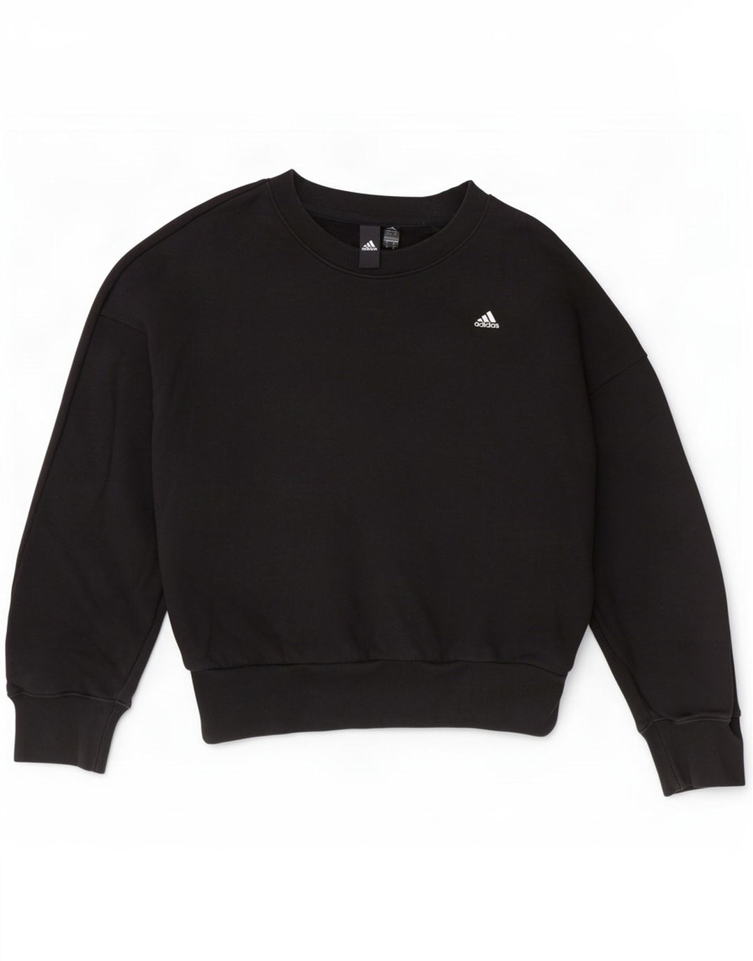 Adidas feminino oversized moletom jumper reino unido 8/10 pequeno algodão preto