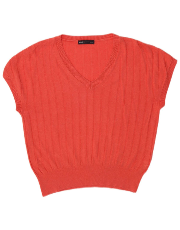 Regata feminina Marks & Spencer com colete UK 16 grande viscose rosa