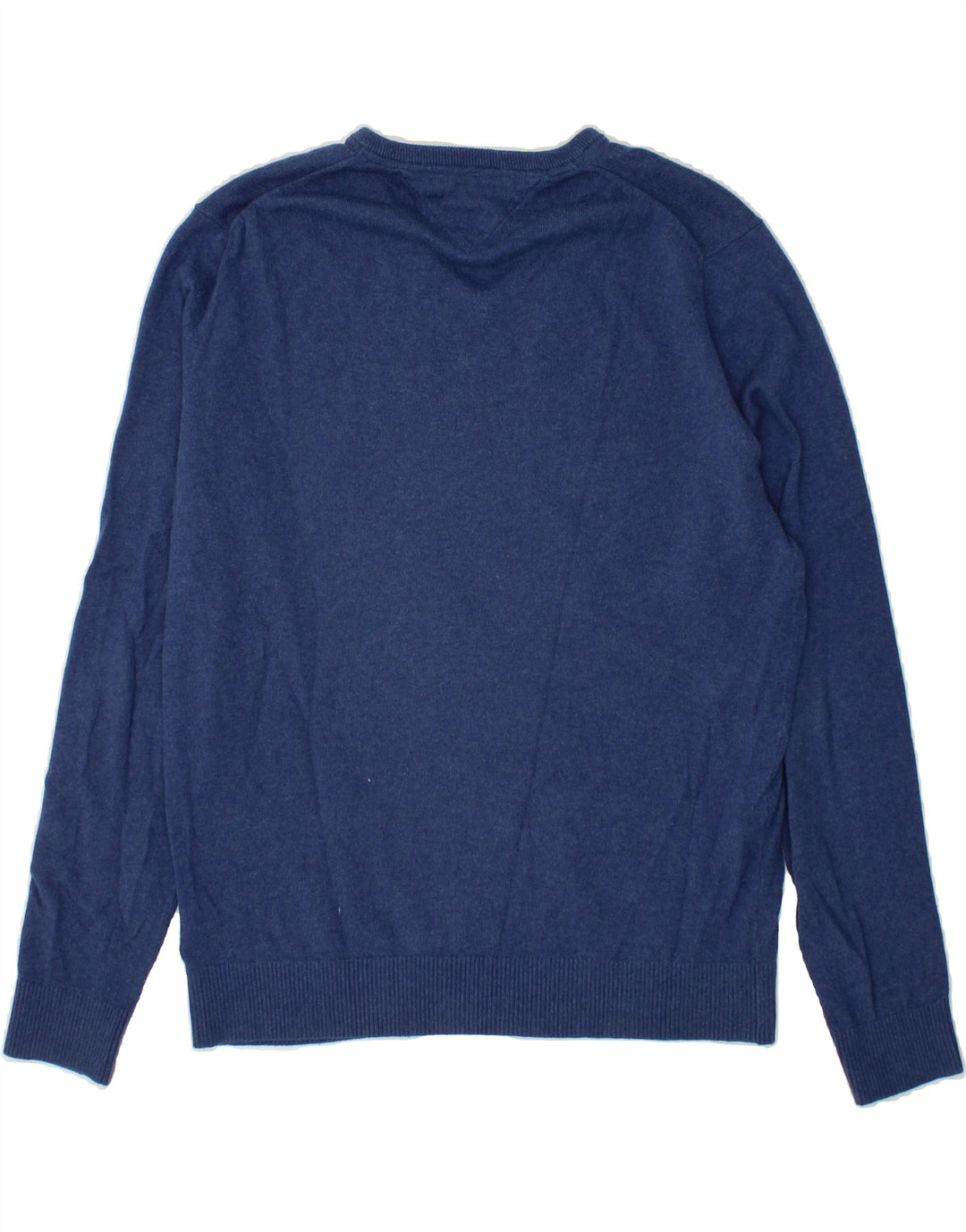 TOMMY HILFIGER Mens V-Neck Jumper Sweater XL Navy Blue Cotton Vintage Tommy Hilfiger and Second-Hand Tommy Hilfiger from Messina Hembry 