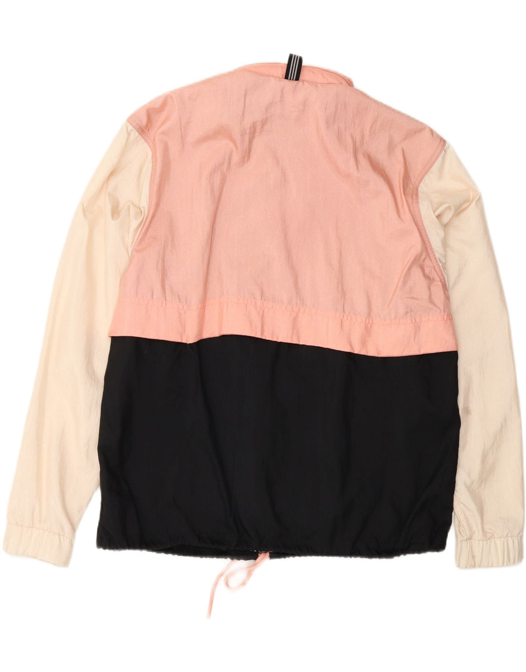 Adidas Womens Oversized Rain Jacket UK 6 XS Rosa Colourblock Nylon
