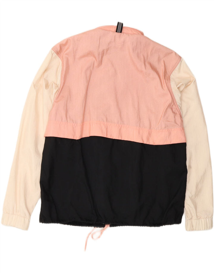 Adidas Womens Oversized Rain Jacket UK 6 XS Rosa Colourblock Nylon