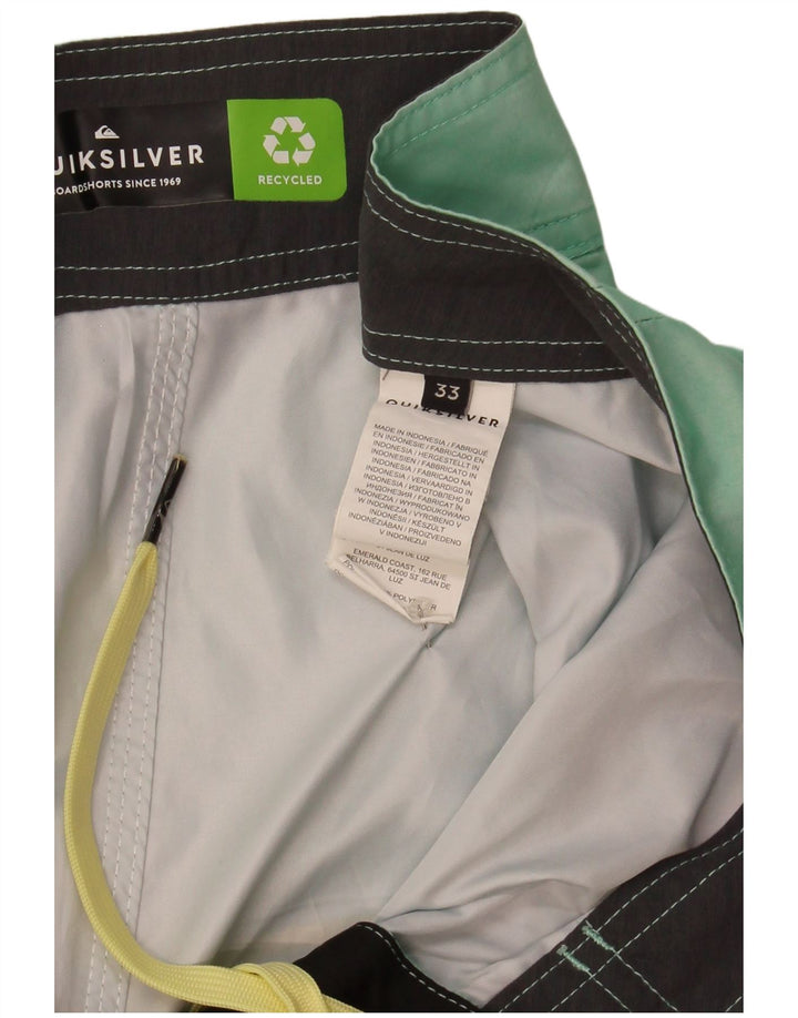 Shorts de natação masculino Quiksilver poliéster floral verde médio