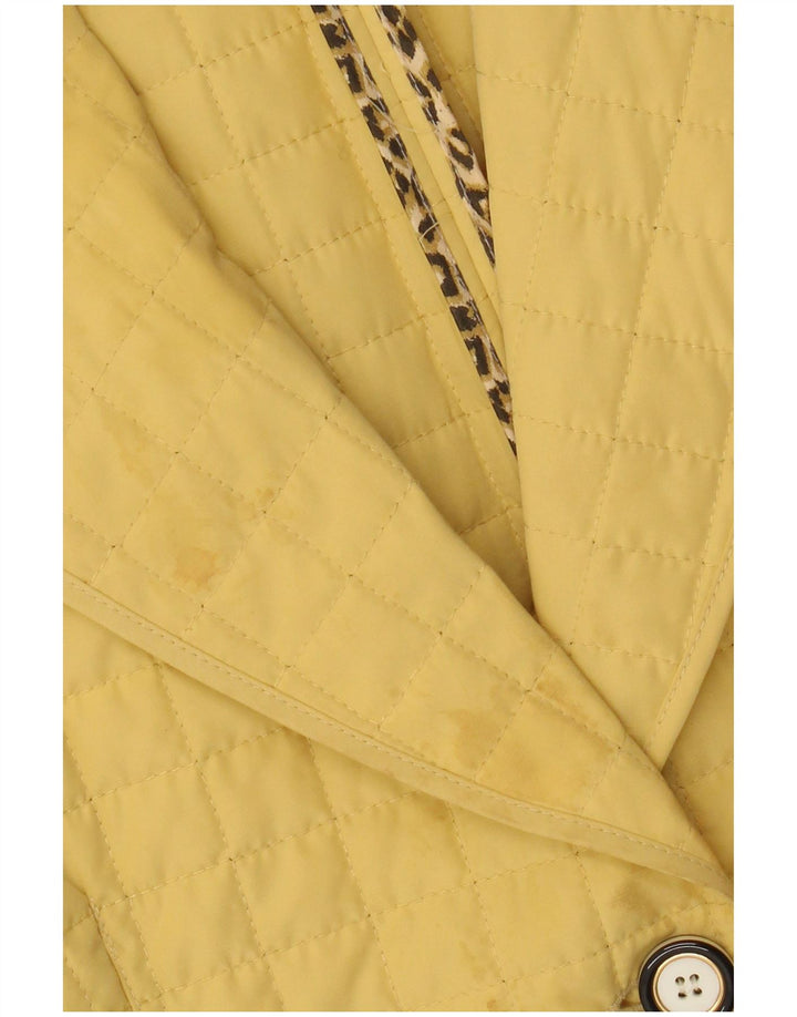 Jaqueta blazer acolchoada feminina Perte by Krizia com 3 botões tamanho 23 amarelo médio