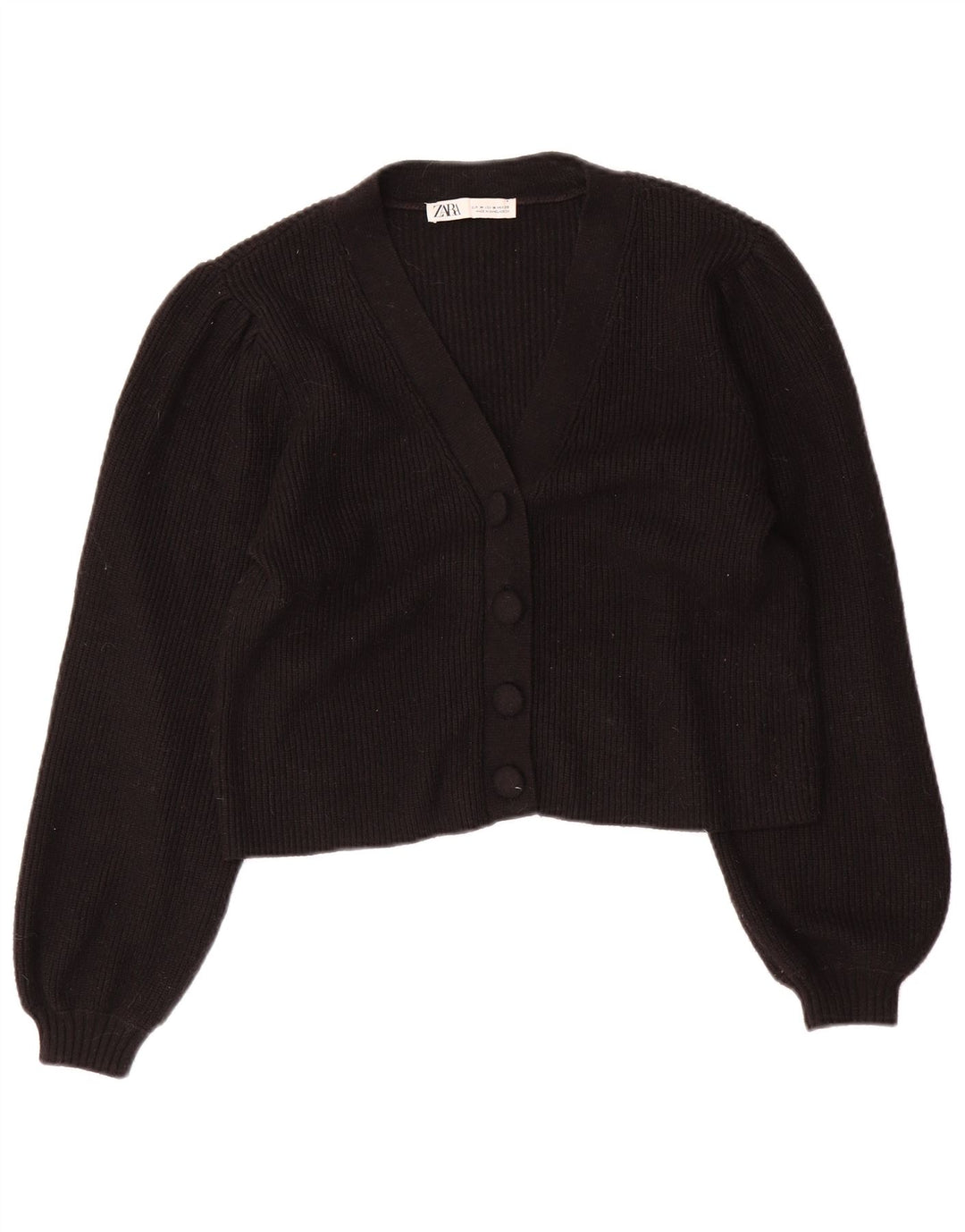 Suéter cardigã feminino Zara Reino Unido 12 viscose preta média