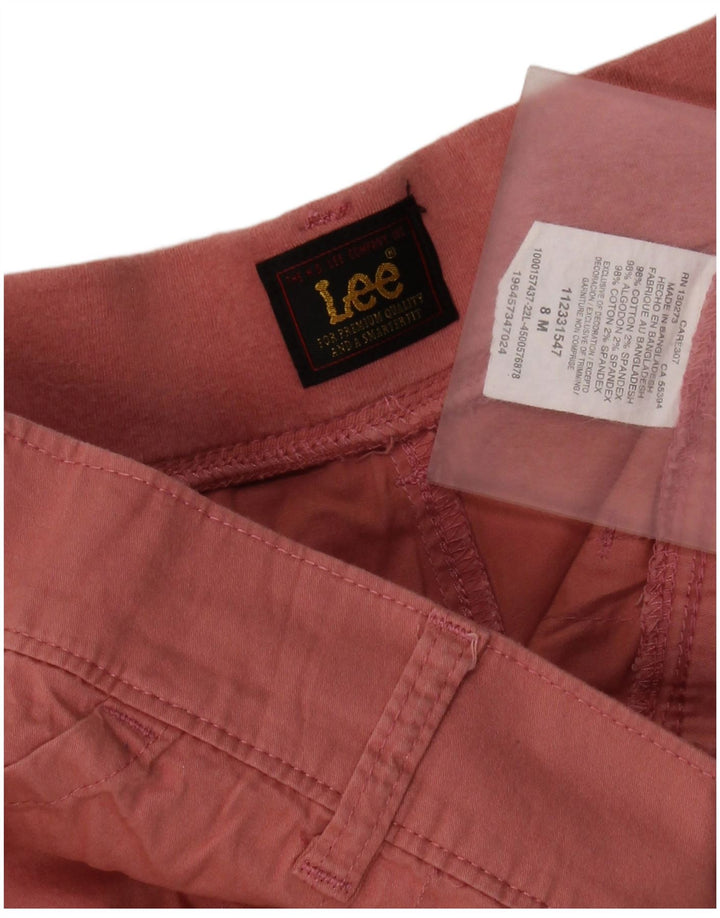 Shorts feminino Lee US 8 médio W30 algodão rosa