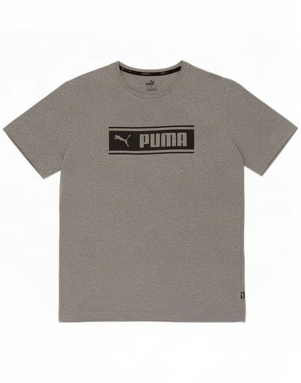 Puma Camiseta masculina gráfica Top grande algodão cinza
