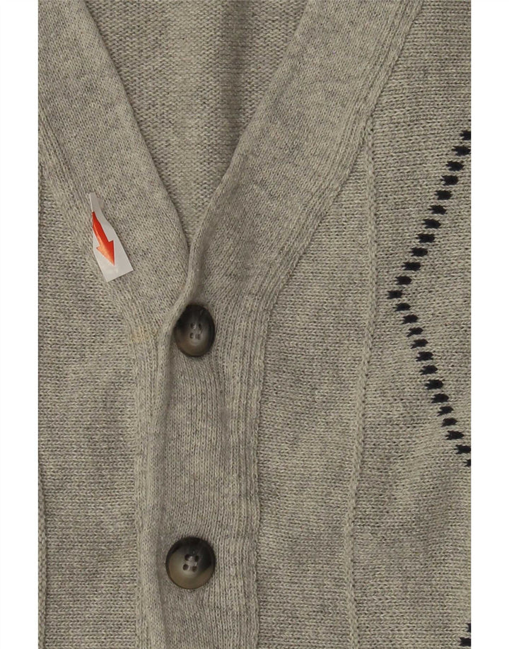 Suéter cardigã masculino Roger Kent IT 52 grande cinza argyle/diamante