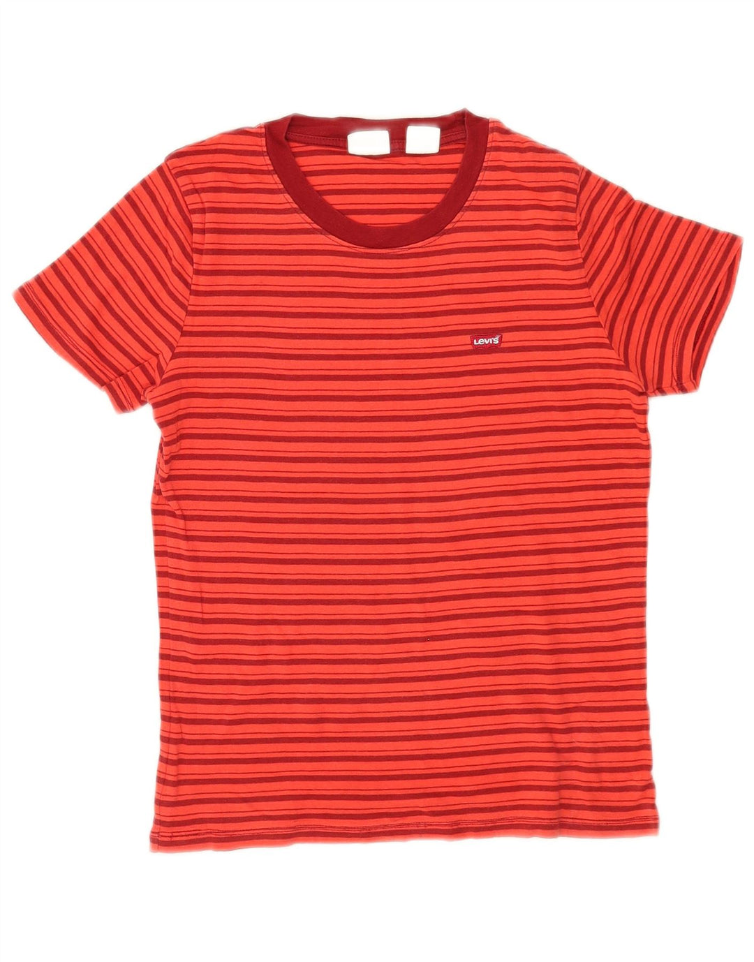 Camiseta feminina Levi's Top UK 10 pequena listrada vermelha