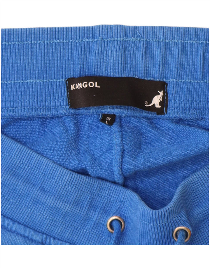 Kangol Mens Graphic Sport Shorts Grande Algodão Azul
