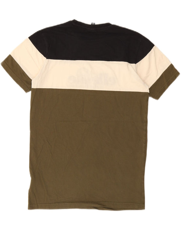 Camiseta masculina ELLESSE com estampa gráfica XS de algodão colorblock multicolorido