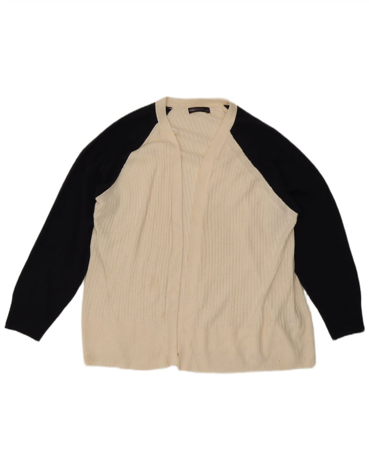 Suéter cardigã feminino oversized Marks & Spencer UK 18 XL branco