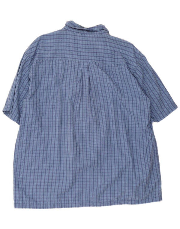 Camisa masculina de manga curta Timberland XL azul xadrez algodão