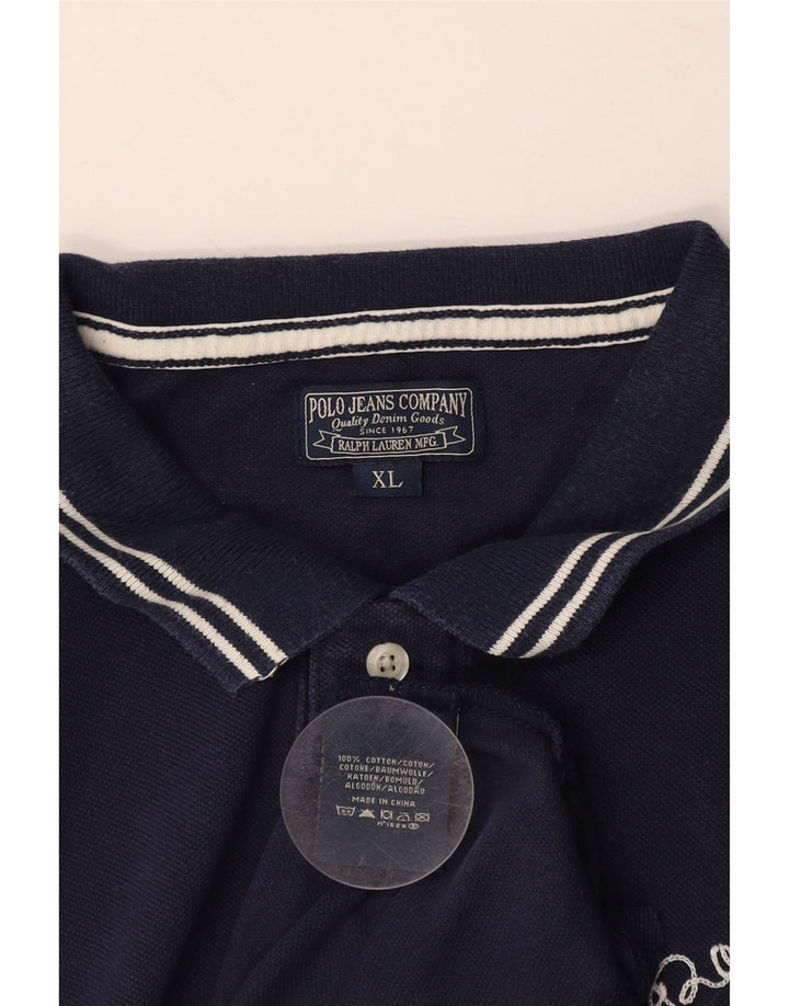 Camisa polo masculina POLO RALPH LAUREN XL azul marinho algodão