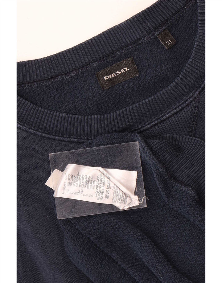 Diesel masculino moletom gráfico jumper XL azul marinho