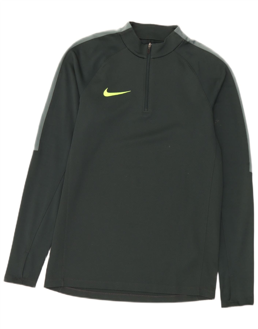 Top masculino Nike com zíper e manga comprida em poliéster verde pequeno