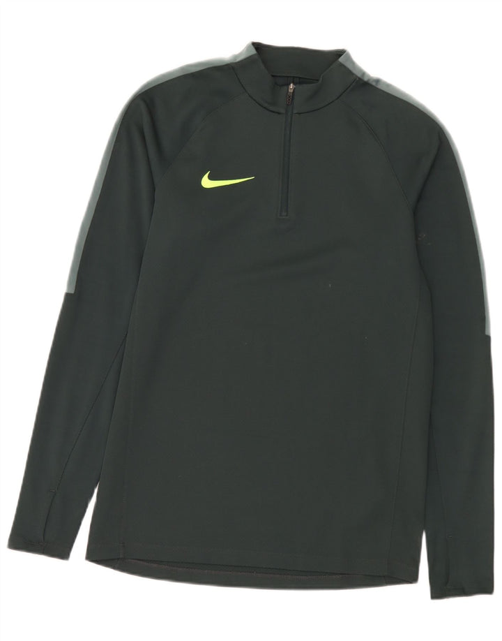 Top masculino Nike com zíper e manga comprida em poliéster verde pequeno