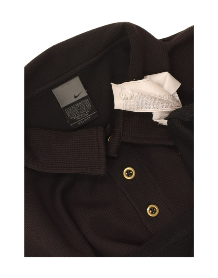 Camisa polo masculina Nike Dri Fit XL poliéster manchado preto