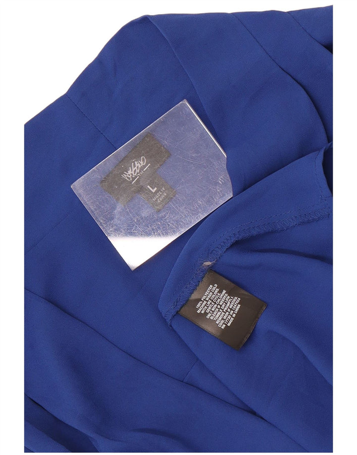 Blusa feminina Mossimo manga 3/4 Reino Unido 16 grande azul poliéster