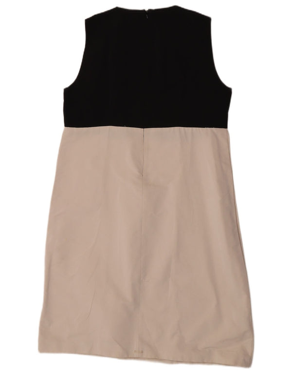 Vestido feminino Max Mara sem mangas UK 16 grande bloco colorido branco