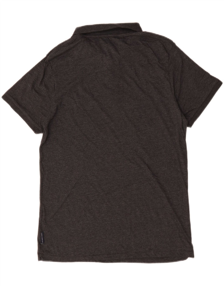 Camisa polo masculina XL da French Connection algodão manchado cinza