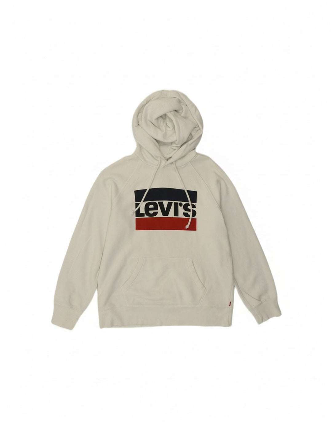 Suéter feminino com capuz gráfico LEVI'S UK 6 XS algodão branco