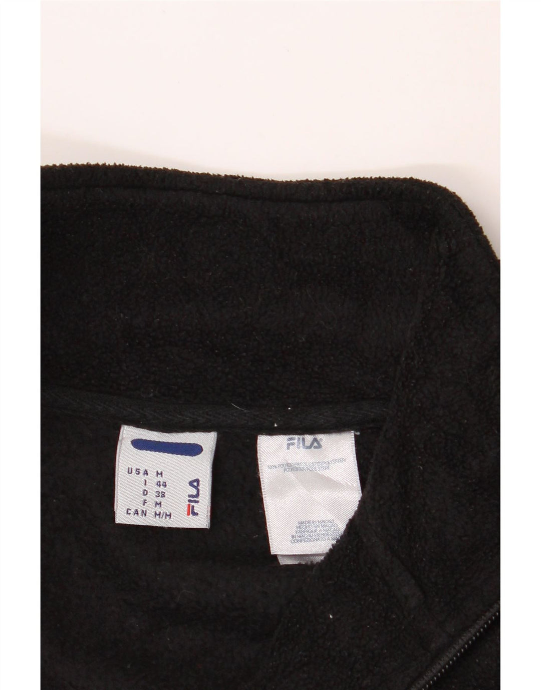 FILA Womens Zip Neck Fleece Jumper IT 44 Medium Black Vintage Fila and Second-Hand Fila from Messina Hembry 