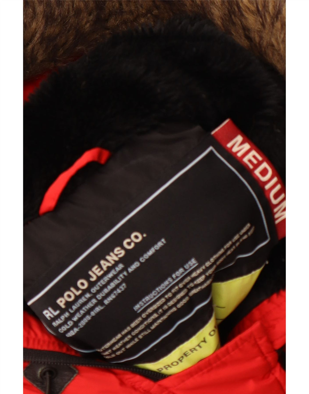 Jaqueta parka feminina com capuz RALPH LAUREN Reino Unido 14 médio vermelho inverno