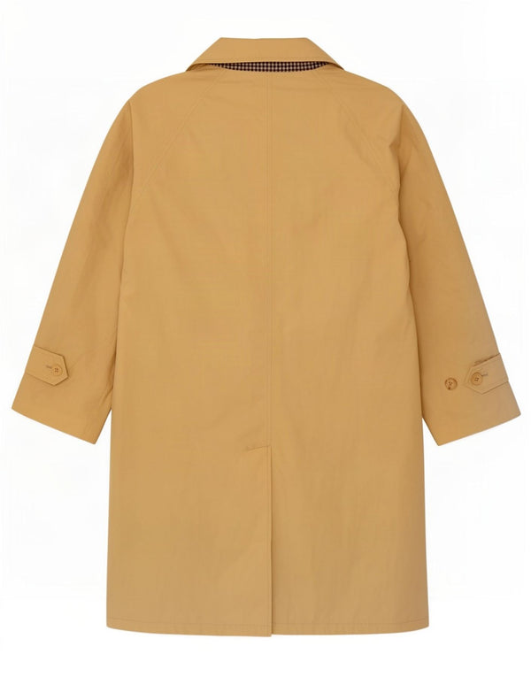 Aquascutum Casaco feminino oversized UK 12 algodão amarelo médio