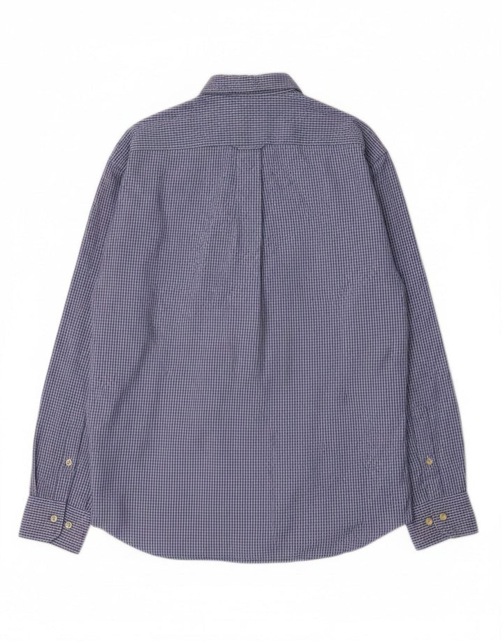 Camisa masculina GANT de algodão xadrez azul médio
