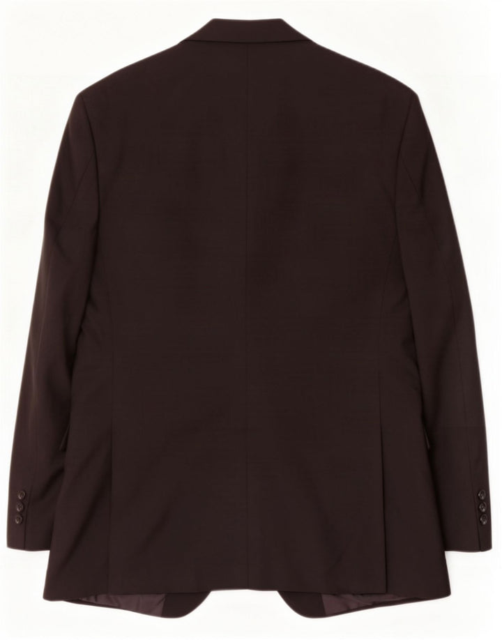 Jaqueta blazer masculina de 2 botões Marks & Spencer Reino Unido 40 poliéster preto médio