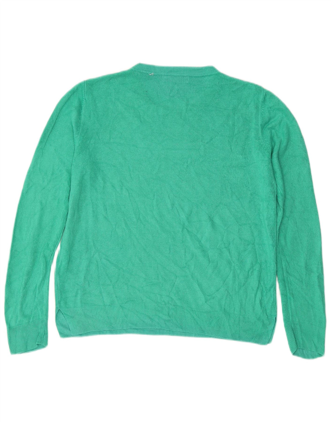 Suéter feminino MARKS & SPENCER com gola redonda Reino Unido 12 acrílico verde médio