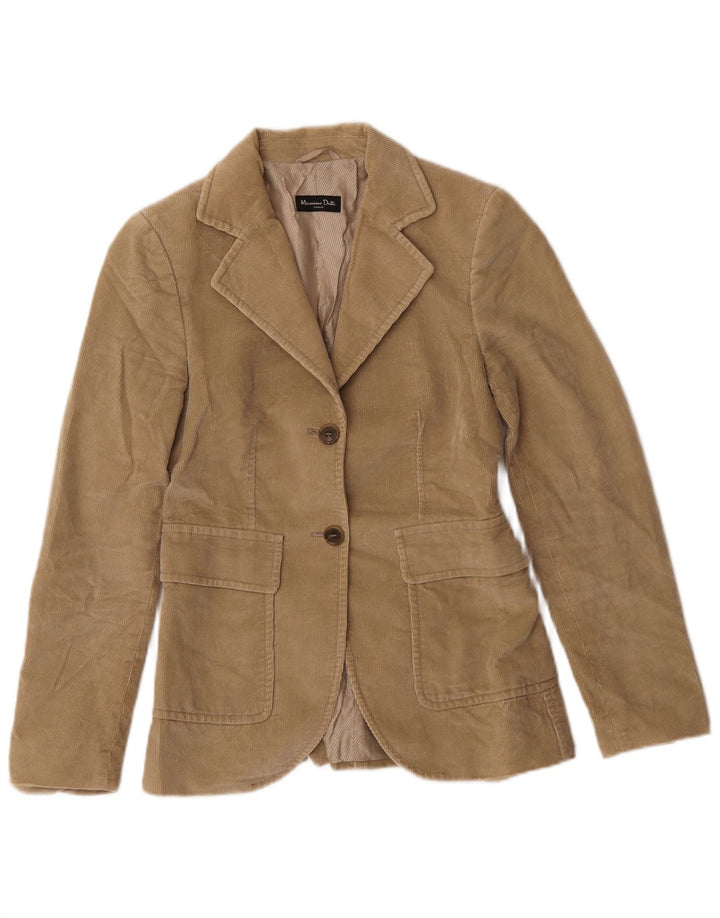 Jaqueta blazer feminina de veludo com 2 botões MASSIMO DUTTI EU 36 XS algodão marrom