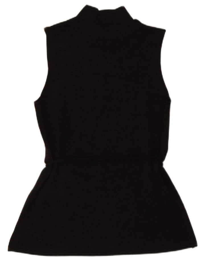 Vestido básico feminino sem mangas Zara UK 12 poliéster marrom médio