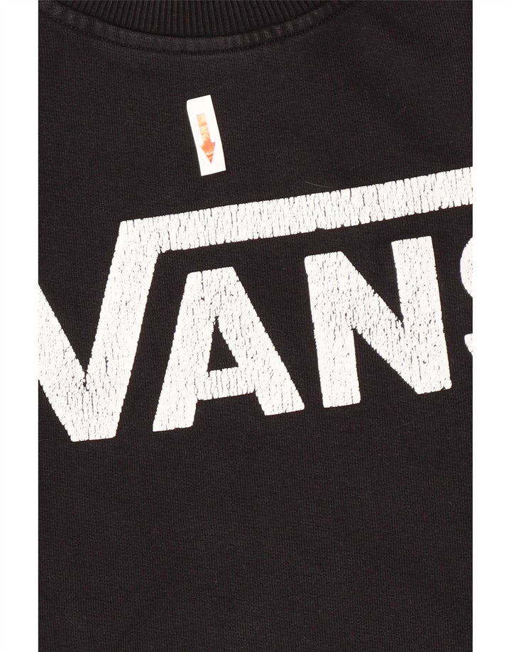 Vans feminino gráfico moletom jumper pequeno algodão preto