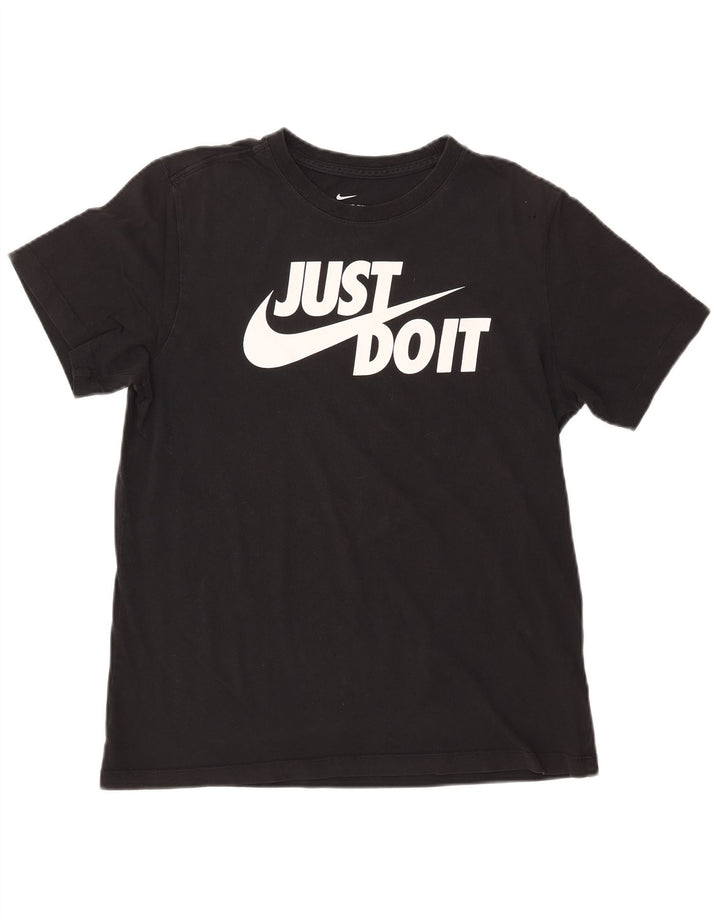 Camiseta feminina NIKE com estampa gráfica UK 14 médio algodão preto
