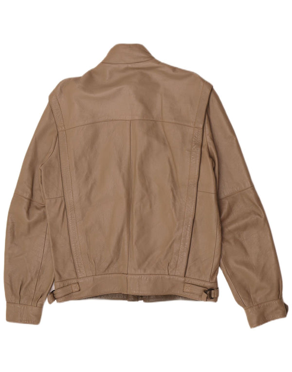Jaqueta de couro masculina vintage IT 48 couro marrom médio