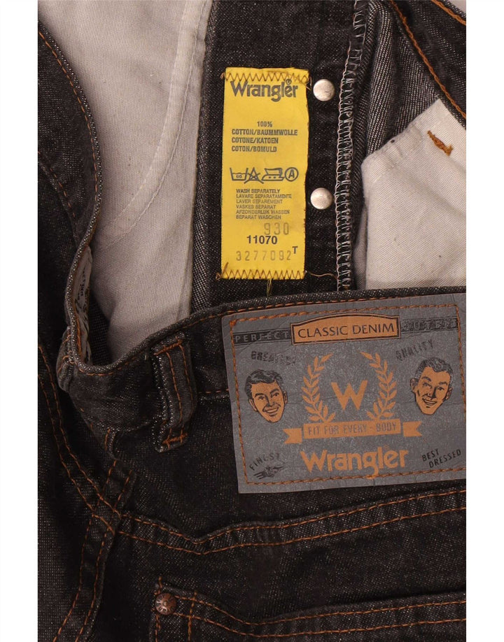 Wrangler Mens Straight Jeans W32 L29 Algodão Preto