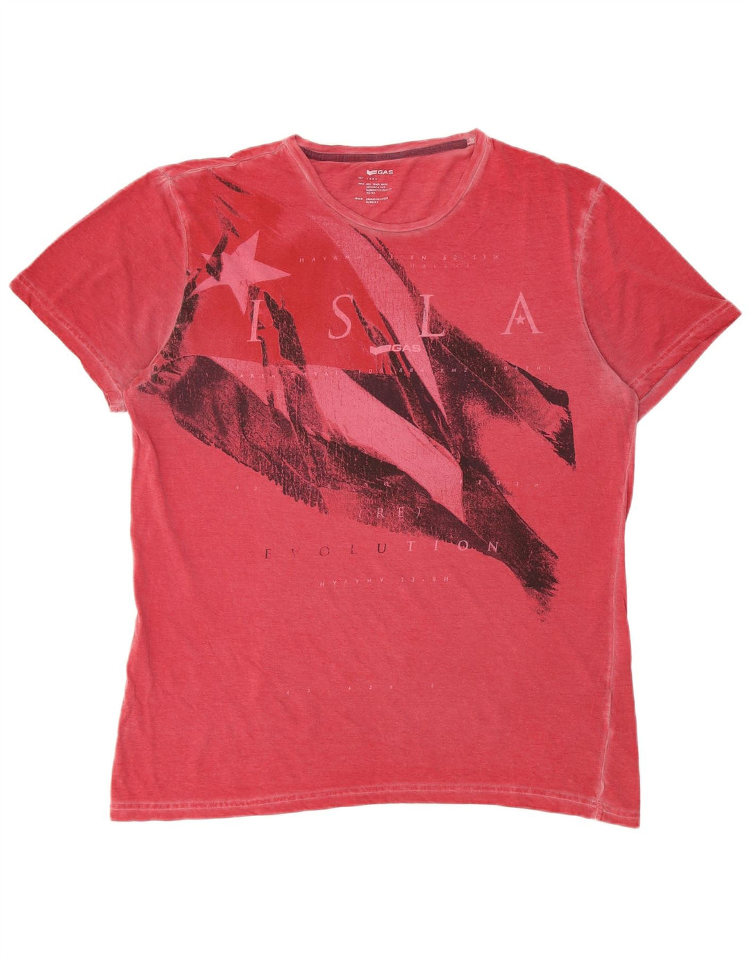 Camiseta gráfica masculina Gas Top grande vermelho