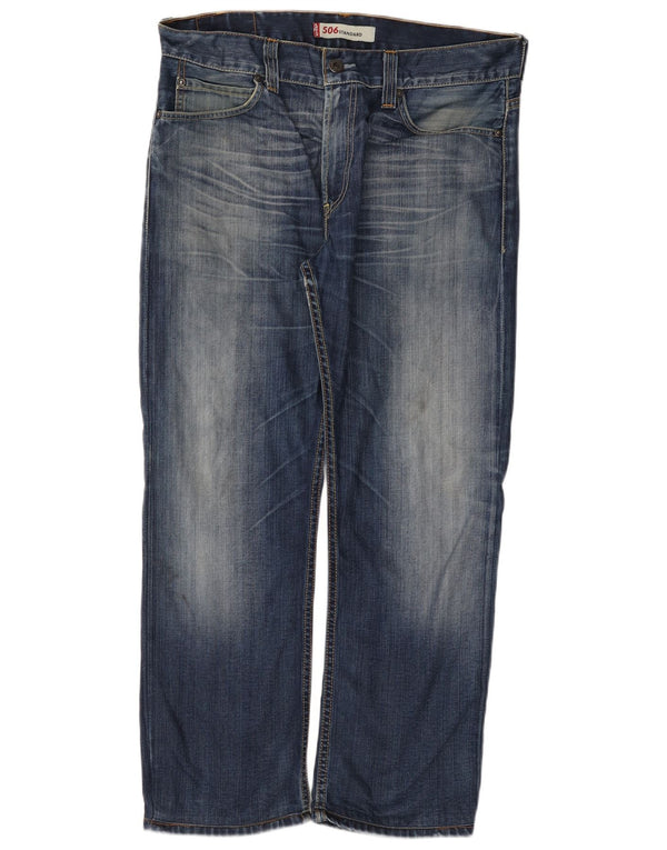 Calça jeans masculina Levi's 506 Standard Fit Straight W36 L28 Azul Algodão