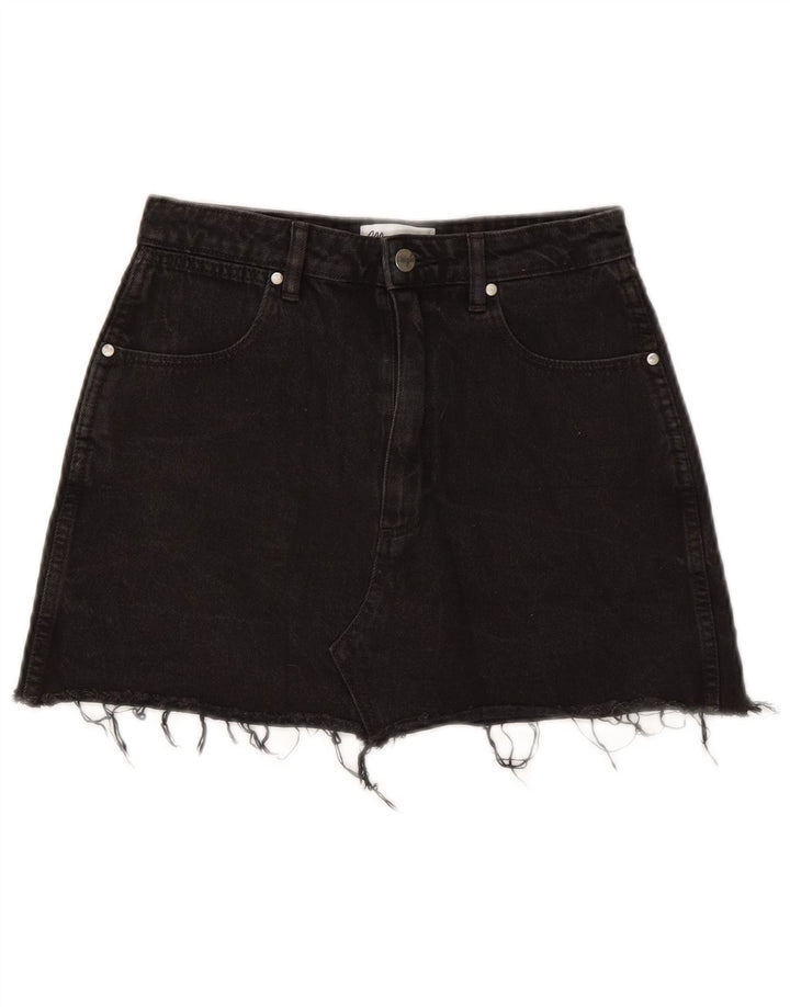 Mini saia jeans feminina Wrangler EUA 9 médio W27 algodão preto