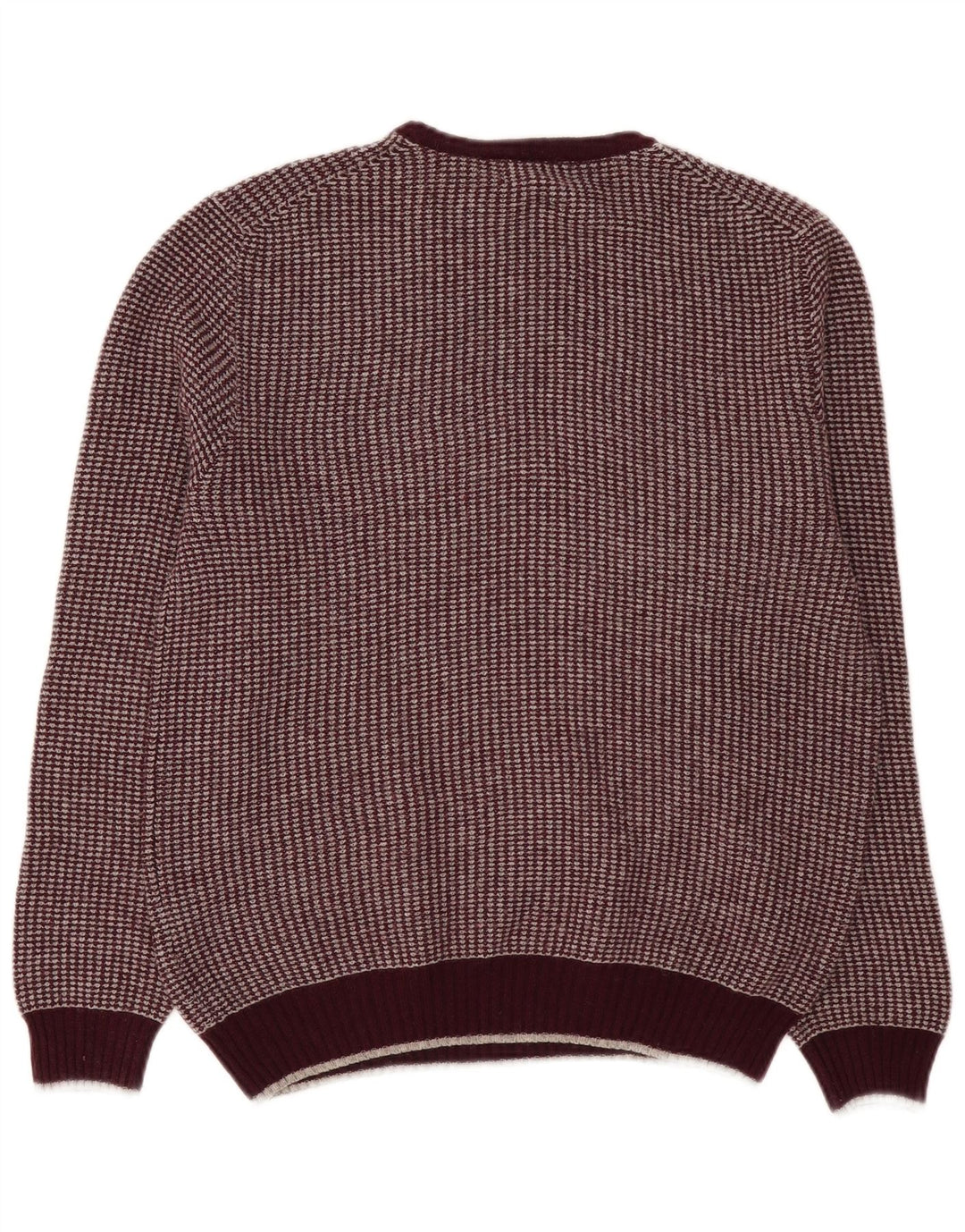 Suéter masculino Marks & Spencer com gola redonda, médio de lã cor de vinho