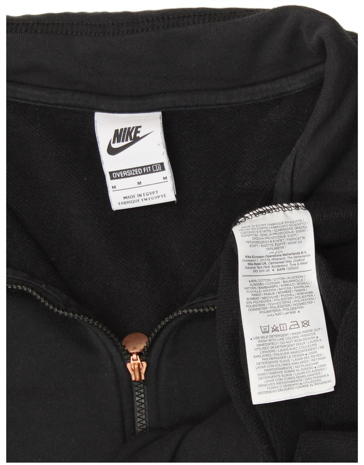 NIKE feminino oversized gráfico moletom jumper UK 14 médio preto
