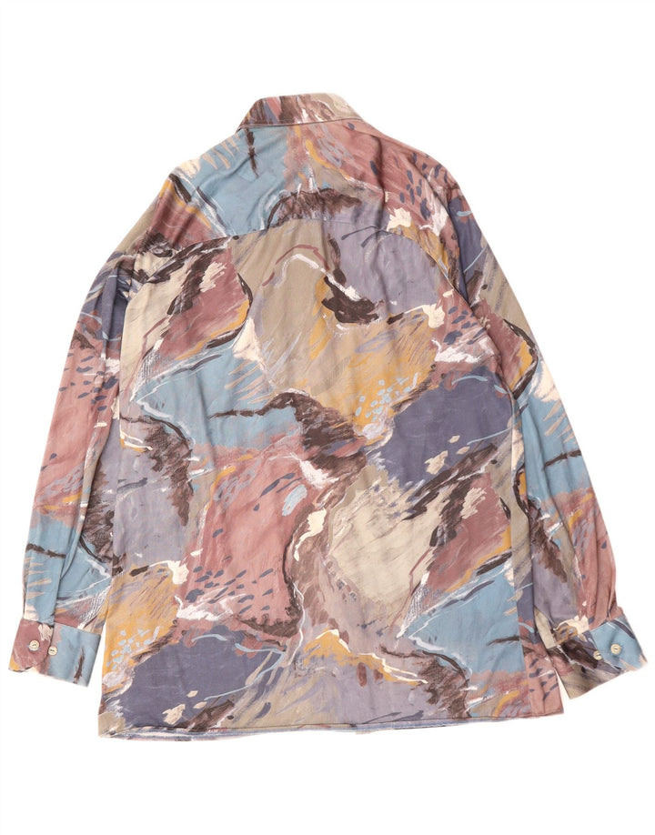 Camisa masculina VINTAGE com estampa abstrata média multicolorida