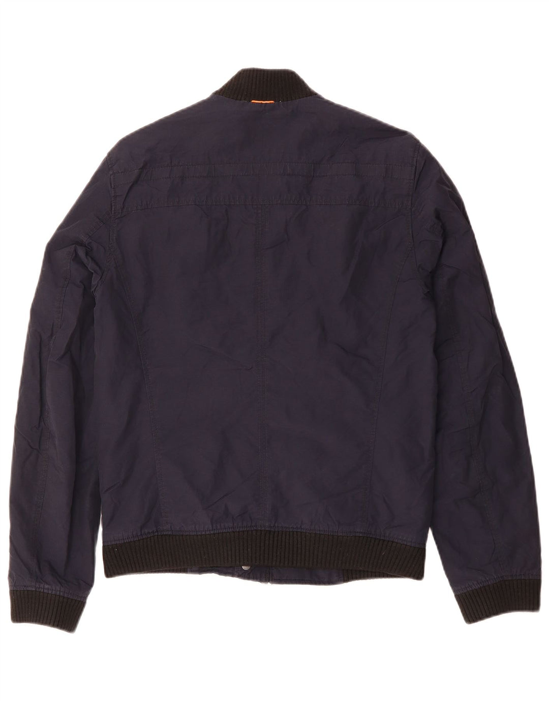 Hugo Boss Mens Bomber Jacket EU 46 Pequeno Algodão Azul Marinho