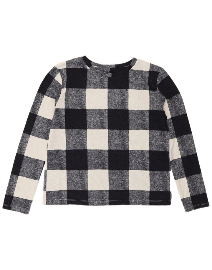 Top feminino Marks & Spencer manga comprida UK 8 pequeno poliéster azul marinho