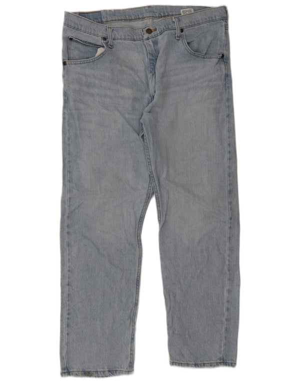 Wrangler Mens Straight Jeans W36 L29 Azul Algodão