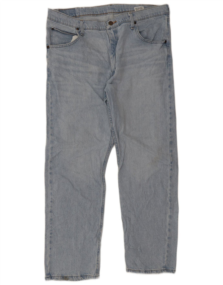 Wrangler Mens Straight Jeans W36 L29 Azul Algodão