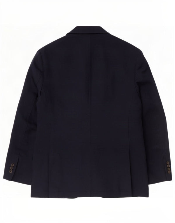 Jaqueta blazer masculina de 2 botões Marks & Spencer Reino Unido 44 XL azul marinho algodão